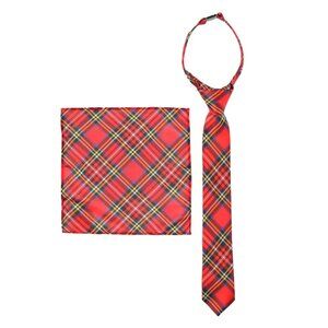 NEW Wonder Nation Boys Plaid Tie and Pocket Square Set / Easter / Wedding